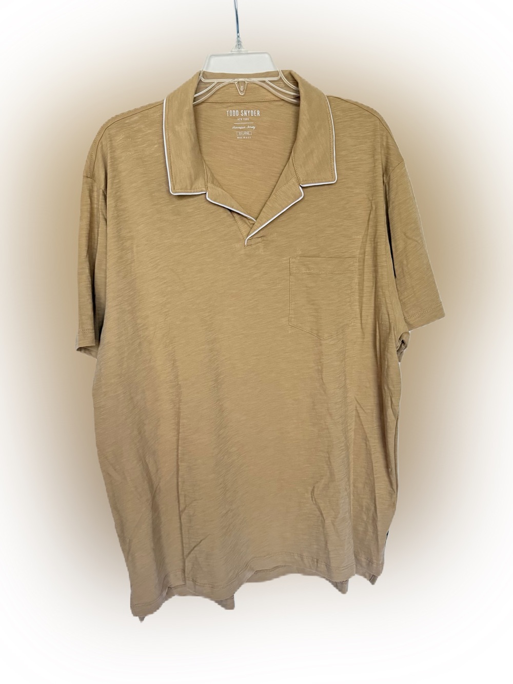 Todd Snyder Montauk Tipped Polo Size XXL Baja Dunes NWT Made In USA